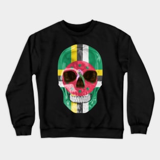 Dominica Flag Skull - Gift for Dominican With Roots From Dominica Crewneck Sweatshirt